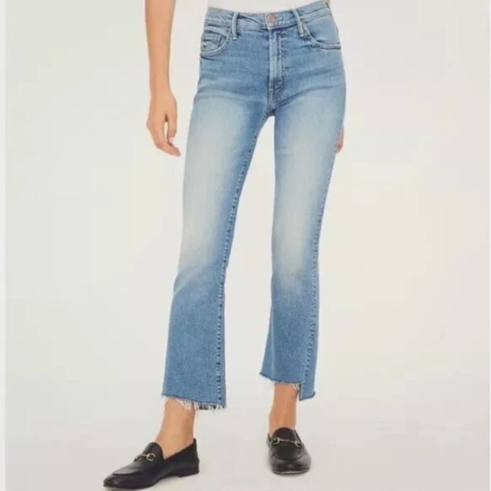 MOTHER The Insider High Waist Crop Step Fray Jeans, Shoot to Thrill